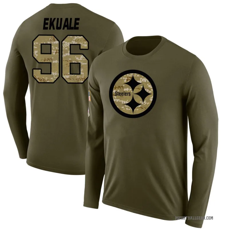Daniel Ekuale Men's Olive Pittsburgh Steelers Salute to Service Sideline Long Sleeve T-Shirt