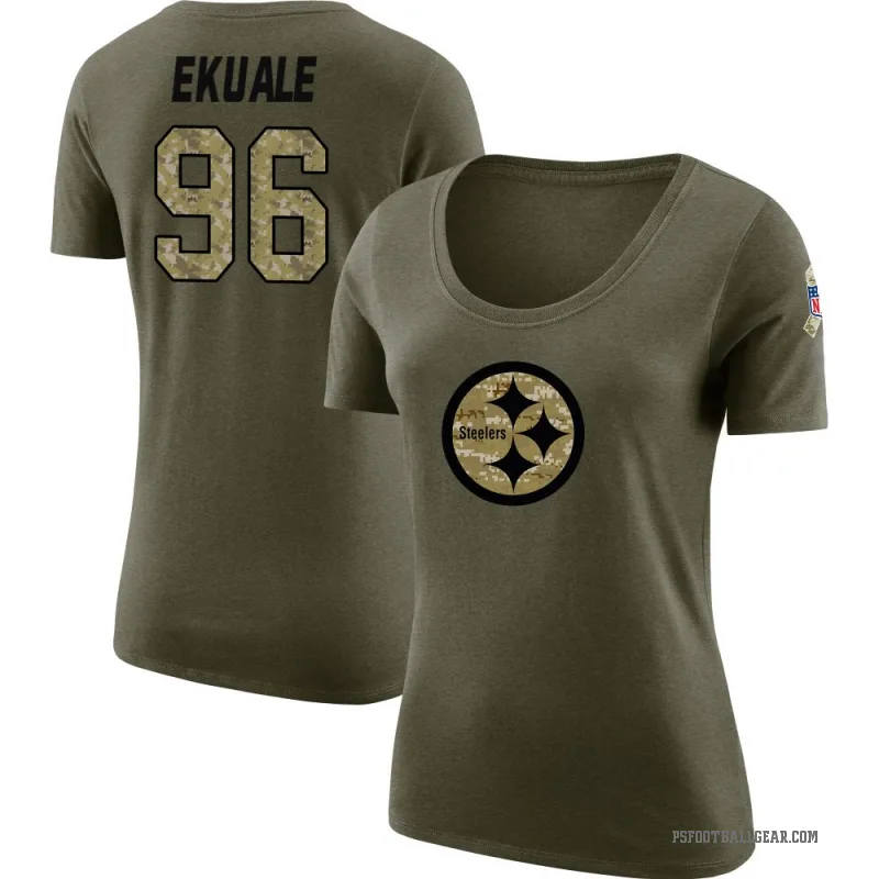 Daniel Ekuale Women's Olive Pittsburgh Steelers Salute to Service Scoop Neck T-Shirt
