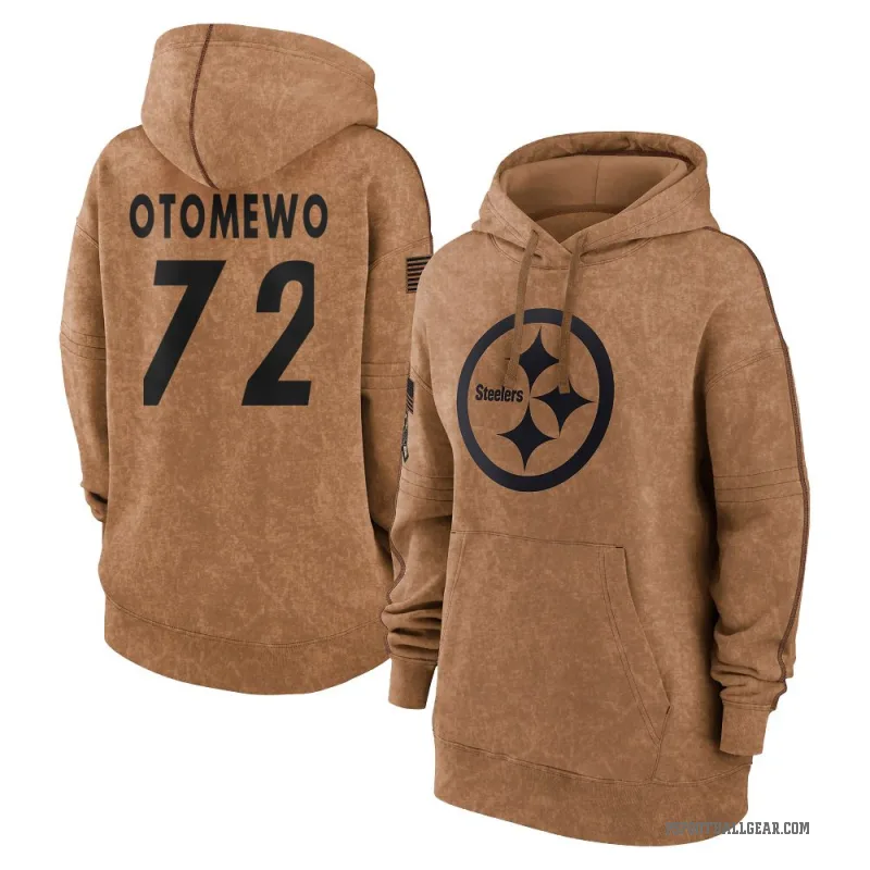 Esezi Otomewo Women's Brown Pittsburgh Steelers 2023 Salute To Service Pullover Hoodie