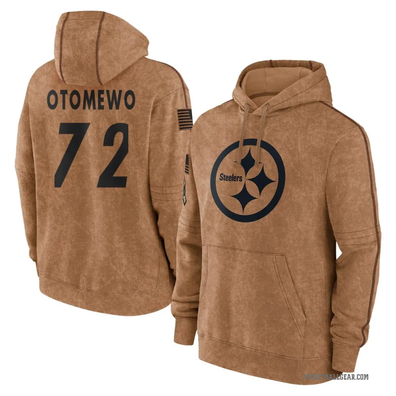 Esezi Otomewo Youth Brown Pittsburgh Steelers 2023 Salute To Service Club Pullover Hoodie