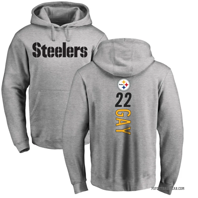 William Gay Men's Pittsburgh Steelers Pro Line Ash Backer Pullover Hoodie