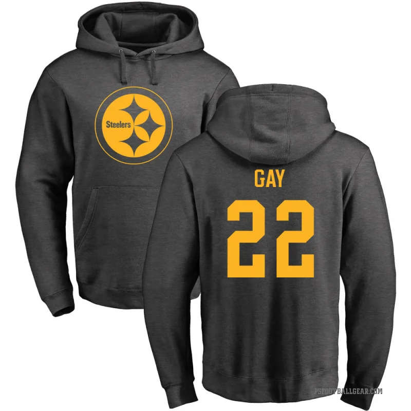 William Gay Men's Pittsburgh Steelers Pro Line by Branded Ash One Color Pullover Hoodie